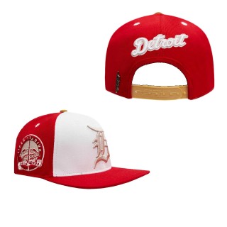 Detroit Tigers Pro Standard Strawberry Ice Cream Drip Snapback Hat White Red