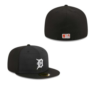 Detroit Tigers Quilt Fitted Hat Black