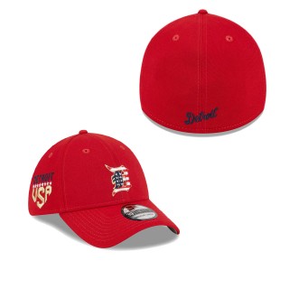Detroit Tigers Red 2023 Fourth of July 39THIRTY Flex Fit Hat