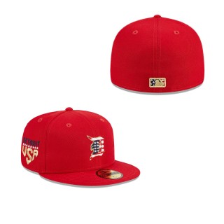 Detroit Tigers Red 2023 Fourth of July 59FIFTY Fitted Hat