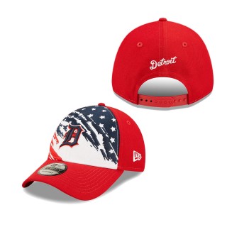 Men's Detroit Tigers Red 2022 4th of July Independence Day 9FORTY Snapback Adjustable Hat