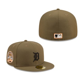 Detroit Tigers Stadium Logo Hunter Flame Undervisor 59FIFTY Fitted Hat Olive