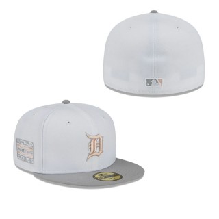 Men's Detroit Tigers White Gray 2005 World Series Side Patch Undervisor 59FIFTY Fitted Hat