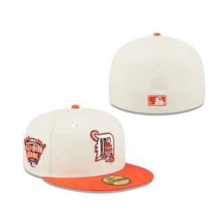 Men's Detroit Tigers White Orange Cooperstown Collection 2005 MLB All-Star Game Chrome 59FIFTY Fitted Hat