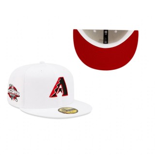 Arizona Diamondbacks White Red Undervisor 2001 World Series Patch 59FIFTY Hat