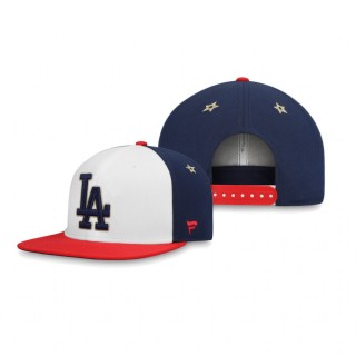 Los Angeles Dodgers White Red Americana Team Snapback Hat
