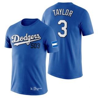 Los Angeles Dodgers Chris Taylor Royal Salvadoran Heritage Night T-Shirt