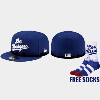 Men Los Angeles Dodgers City Connect Royal Free Socks Hat
