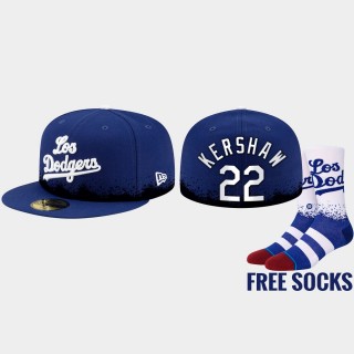 Men Los Angeles Dodgers Clayton Kershaw City Connect Royal Free Socks Hat