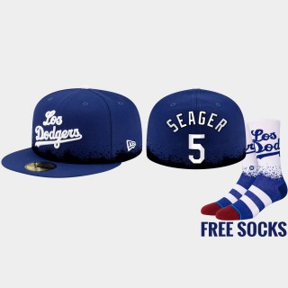Men Los Angeles Dodgers Corey Seager City Connect Royal Free Socks Hat