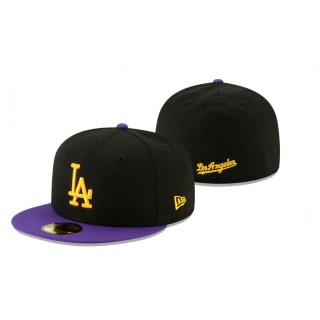 Dodgers Crossover Black Purple 59FIFTY Fitted Cap