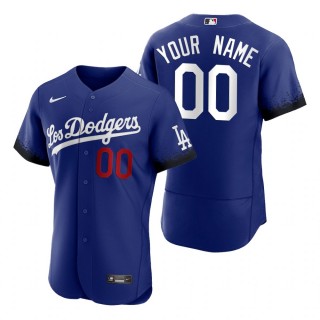 Men's Los Angeles Dodgers Custom Royal 2021 City Connect Authentic Jersey