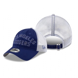 Los Angeles Dodgers Royal Frayed Wordmark Trucker 9TWENTY Hat