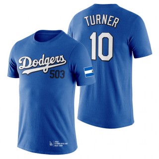 Los Angeles Dodgers Justin Turner Royal Salvadoran Heritage Night T-Shirt