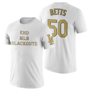 Los Angeles Dodgers Mookie Betts White End Blackouts T-Shirt