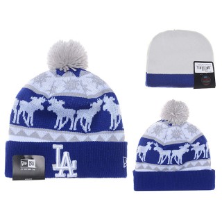 Male Los Angeles Dodgers Royal Christmas Cuffed Knit Hat With Pom