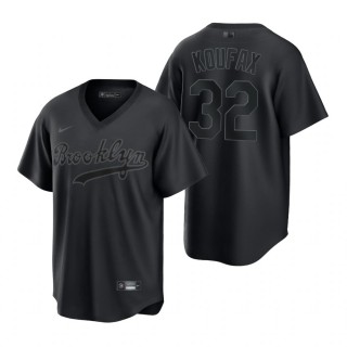 Brooklyn Dodgers Sandy Koufax Black Pitch Black Fashion Replica Jersey