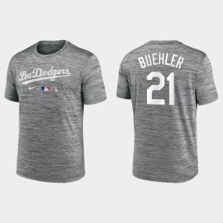 Men's Los Angeles Dodgers Walker Buehler Anthracite 2021 City Connect Practice T-Shirt
