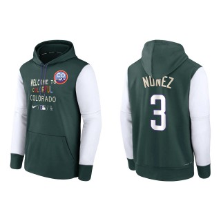 Dom Nunez Colorado Rockies Green Authentic Collection 2022 City Connect Therma Performance Pullover Hoodie