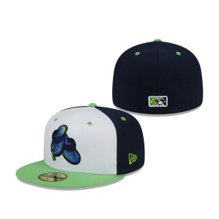 Durham Bulls White Shower Shoes Theme Night 59FIFTY Fitted Hat