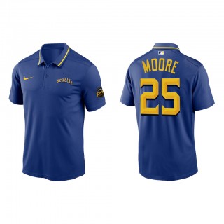 Dylan Moore Seattle Mariners Royal 2023 City Connect Knit Performance Polo