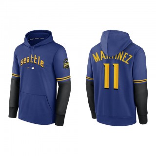 Edgar Martinez Seattle Mariners Royal 2023 City Connect Pregame Performance Pullover Hoodie