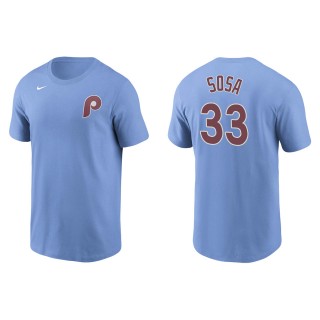 Men's Philadelphia Phillies Edmundo Sosa Light Blue Name & Number T-Shirt
