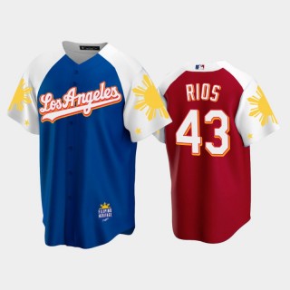 Los Angeles Dodgers Edwin Rios #43 2022 Royal Red Filipino Heritage Night Jersey