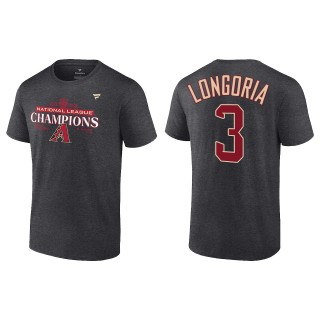 Evan Longoria Arizona Diamondbacks Charcoal 2023 National League Champions T-Shirt