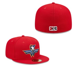 Fayetteville Woodpeckers Red Marvel x Minor League 59FIFTY Fitted Hat