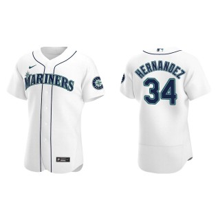 Felix Hernandez Seattle Mariners White Authentic Home Jersey