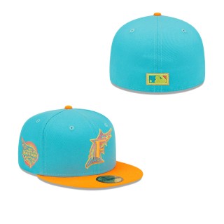 Men's Florida Marlins Blue Orange Vice Highlighter 59FIFTY Fitted Hat