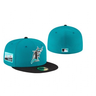 Florida Marlins Teal Black Centennial Collection Cooperstown 59FIFTY Fitted Hat