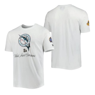 Men's Florida Marlins White Historical Championship T-Shirt