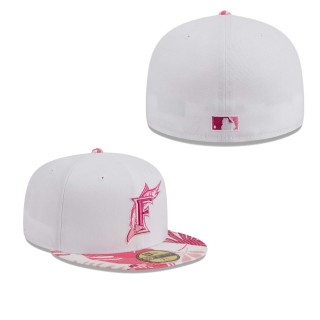 Florida Marlins White Pink Cooperstown Collection Flamingo 59FIFTY Fitted Hat