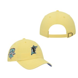 Florida Marlins Yellow Cooperstown Collection 10th Anniversary Double Under Clean Up Adjustable Hat