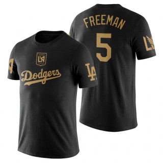 Los Angeles Dodgers Freddie Freeman Black LAFC Night T-Shirt
