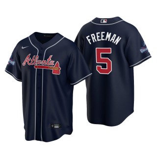 Freddie Freeman Men's Atlanta Braves Navy Alternate 2021 World Series Champions Replica Jersey