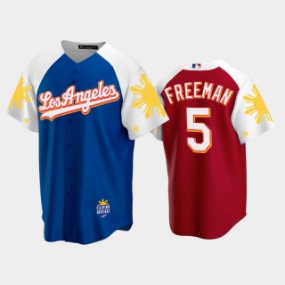 Los Angeles Dodgers Freddie Freeman #5 2022 Royal Red Filipino Heritage Night Jersey