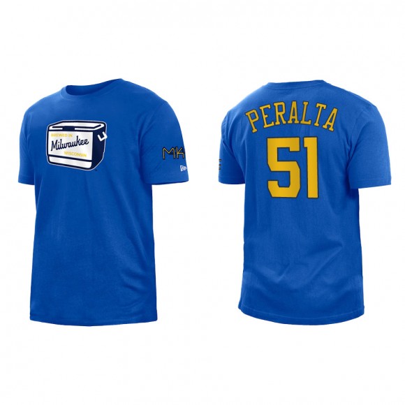 Freddy Peralta Brewers Royal 2022 City Connect T-Shirt