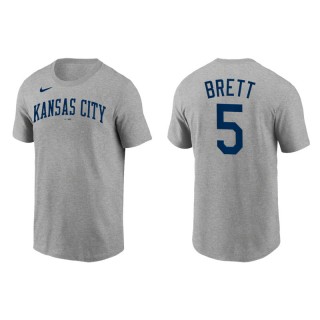 George Brett Kansas City Royals Gray Team Wordmark T-Shirt
