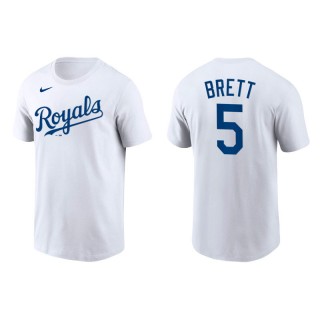 George Brett Kansas City Royals White Team Wordmark T-Shirt