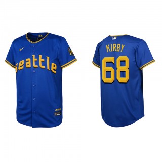 George Kirby Youth Seattle Mariners Royal 2023 City Connect Replica Jersey