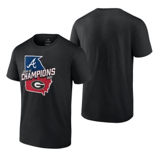 Men's Georgia Bulldogs x Atlanta Braves Black 2021 State of Champions T-Shirt
