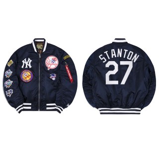 Men's New York Yankees Giancarlo Stanton Navy Alpha Industries Jacket