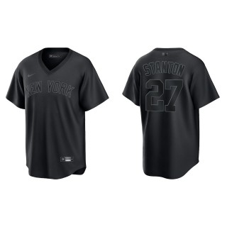 Giancarlo Stanton New York Yankees Black Pitch Black Fashion Replica Jersey