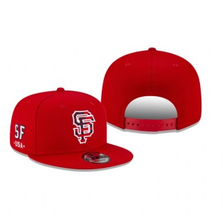 San Francisco Giants Red 4th of July 9FIFTY Adjustable Hat