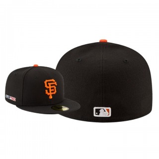 Men's San Francisco Giants Black MLB 150th Anniversary Patch 59FIFTY Fitted Hat
