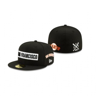 Giants Black Boxed Wordmark 59FIFTY Fitted Hat