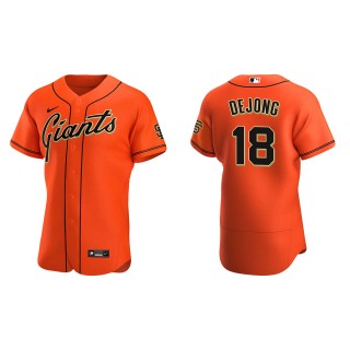 Paul DeJong Giants Orange Authentic Alternate Jersey